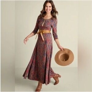 SOFT SURROUNDINGS Alcott‎ Maxi Dress Rustic Country Boho Grannycore Tapestry 2X